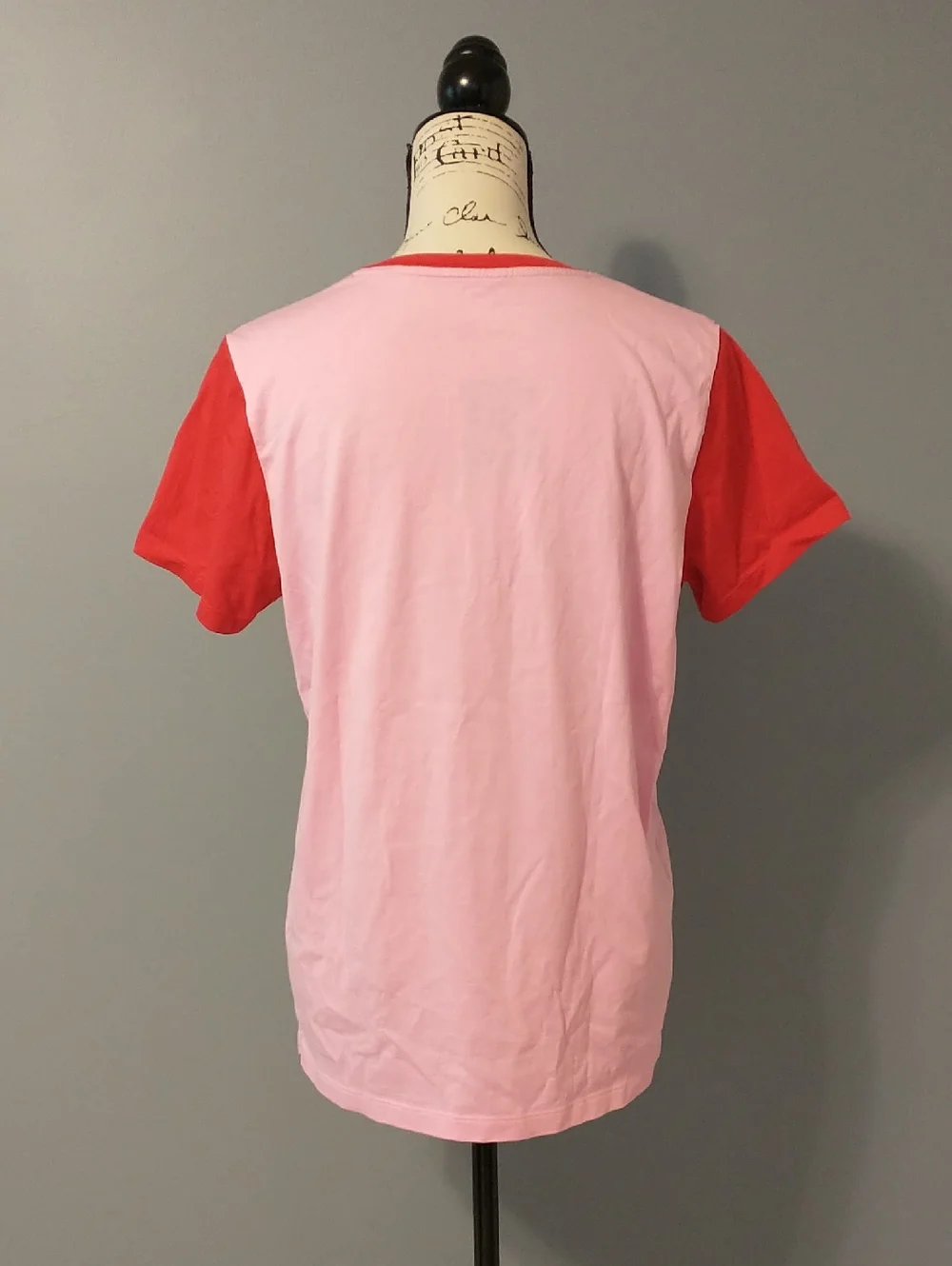 Lands' End Pink and Red Ringer Top - Picture 4 of 7